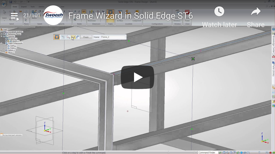 Creating 3D Frames in Solid Edge ST6
