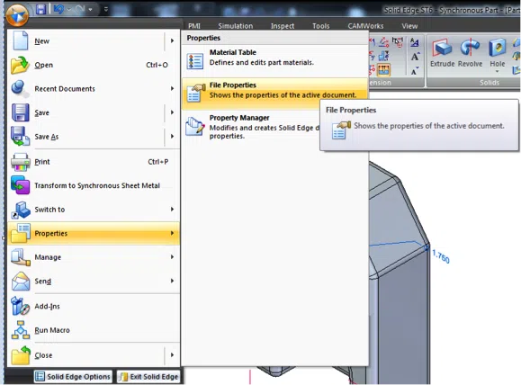 Changing Modeling Measurement Units in Solid Edge