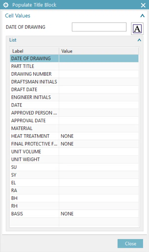Populating Title Blocks in NX