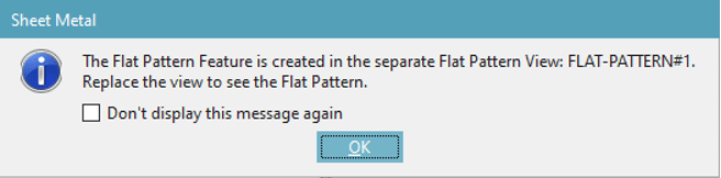 Sheet Metal Flat Pattern Feature dialog box