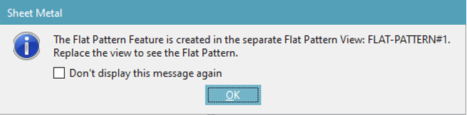 Sheet Metal Flat Pattern Feature dialog box Sheet Metal Flat Pattern Feature dialog box