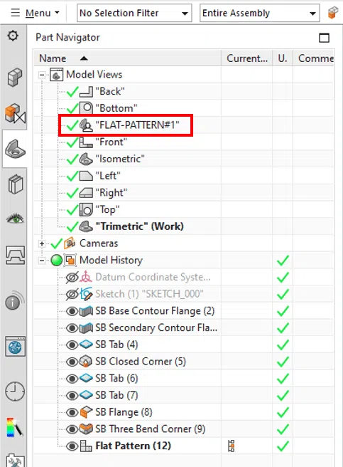 Flat Pattern View Flat Pattern View