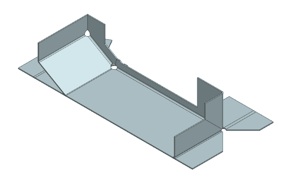 Flat solid feature model view Flat solid feature model view