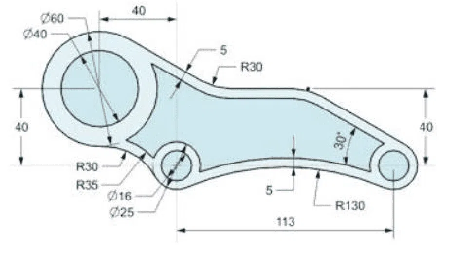 Visual represetation of an NX Sketch and the defined curves 
