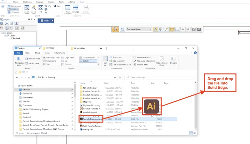 Drag and Drop DWG file