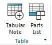 Table Group in NX CAD