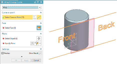 Wrapping Text to NX Curved Surface