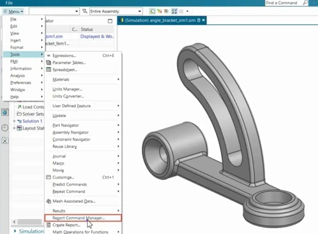 Report Command Manager Siemens NX Report Command Manager Tools