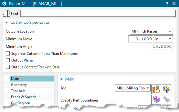 Planar Mill Settings for CAM Templates