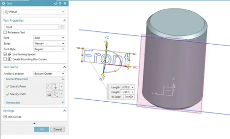 Select Text in Curved Surfaces