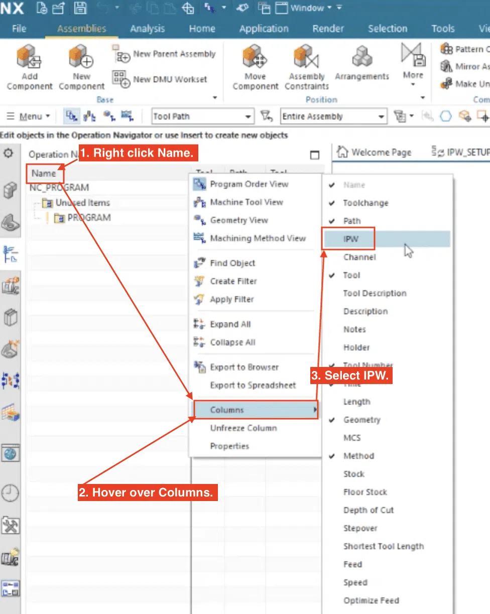 IPW Siemens NX Operation Navigator Siemens NX