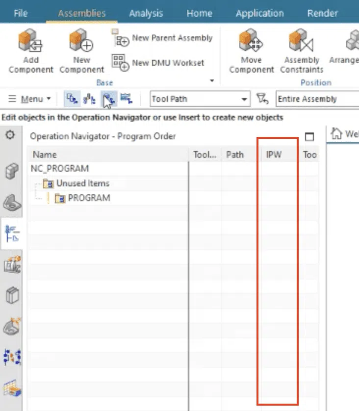 IPW Siemens NX IPW Columns