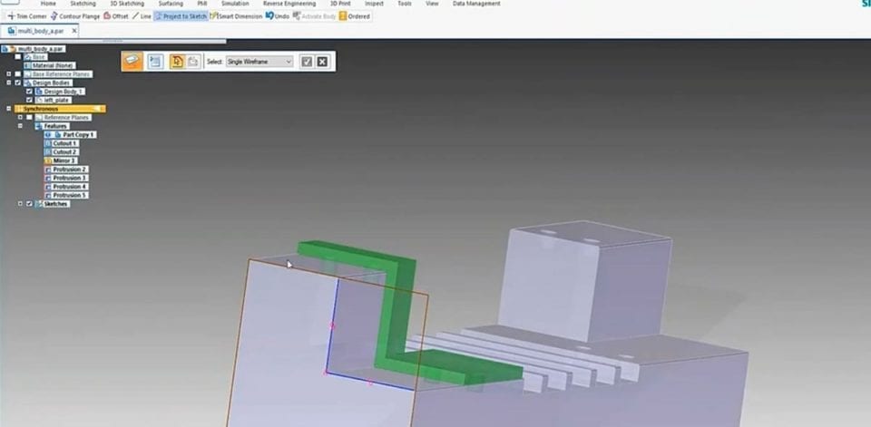 Multi-Body Outline Solidedge Multi-Body Outline