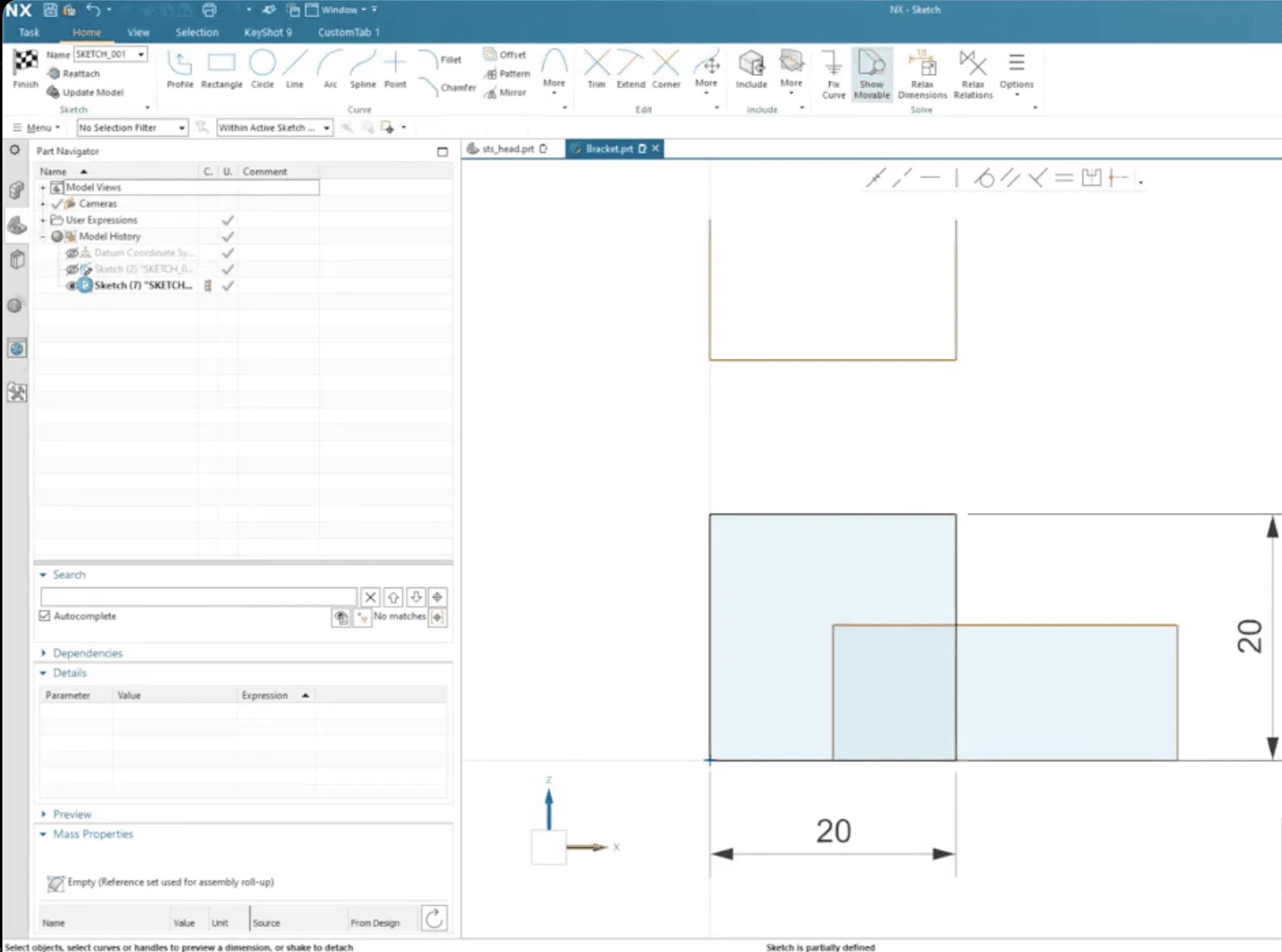 New NX Sketch Solver Shape Toolbar