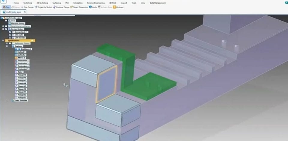 Designing Multi-Body Parts Solidedge Solidedge Flanges