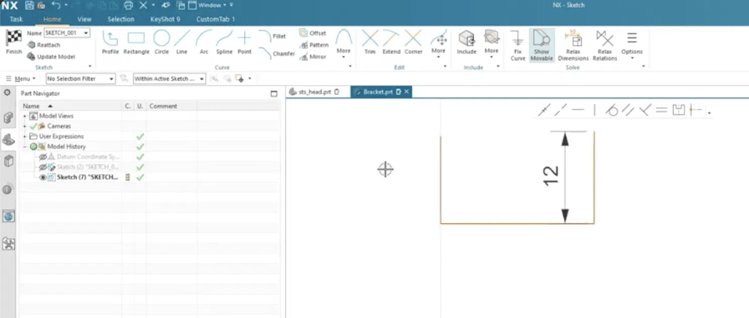 New NX Sketch Solver Approximate Value New NX Sketch