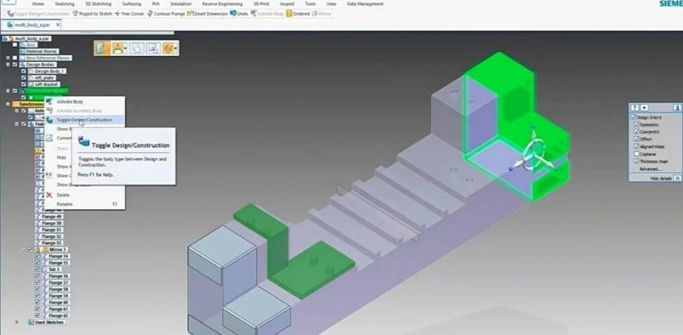 Design Body Solidedge Multi-Body Parts Solidedge