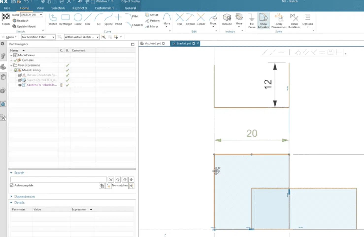 Creating Shapes NX Sketch Creating Values NX