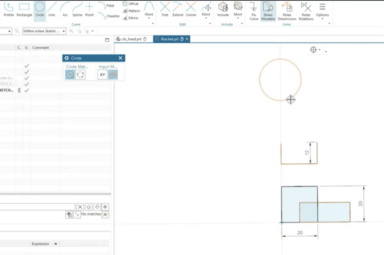 New NX Sketch Solver Circle NX Sketch