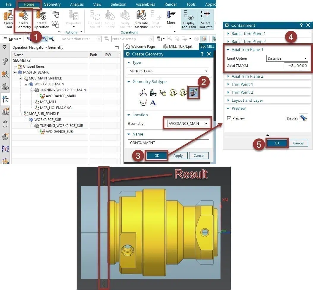 Create Geometry Mill Turn Part Setup