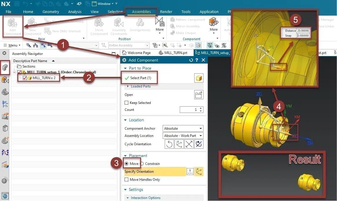 Component Parts Add Component NX