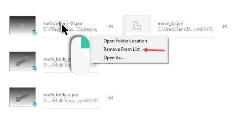 Clear Recent Open List - 01 Clearing Recent Open Lists in Solid Edge