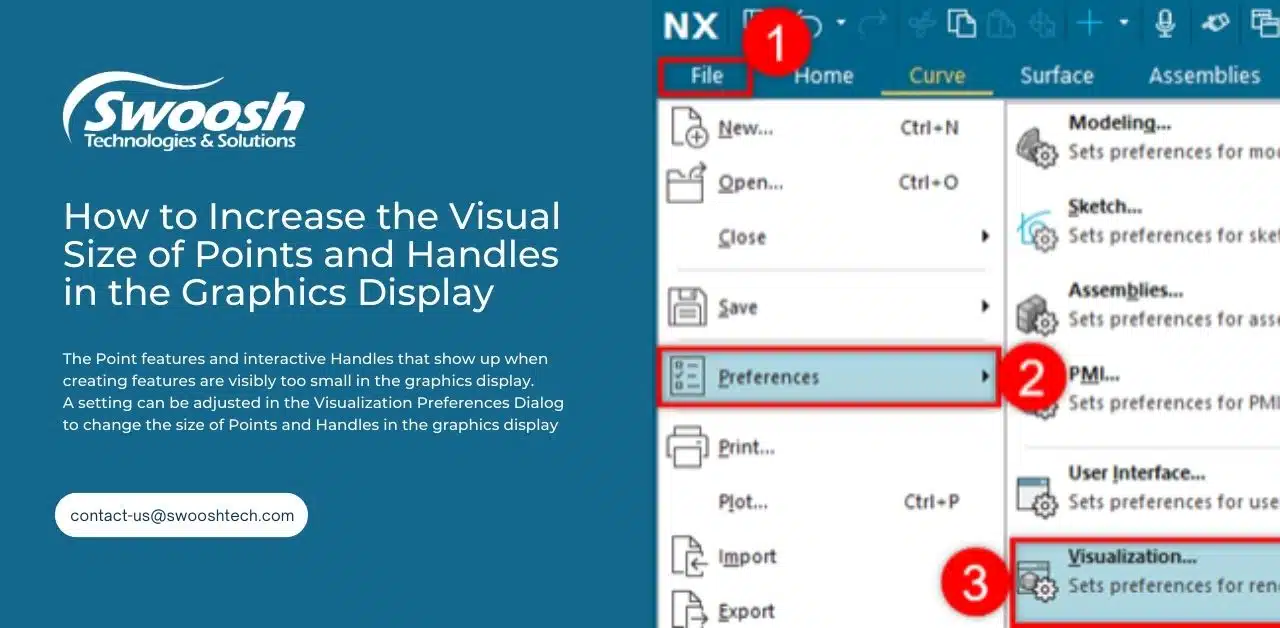 NX Tutorial: How to Increase the Visual Size of Points and Handles in the Graphics Display
